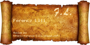 Ferencz Lili névjegykártya
